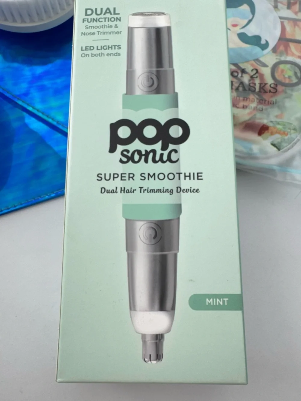 POP Sonic Super Smoothie Mint Dual Hair Trimmer Spa Sonic Skincare System Tools